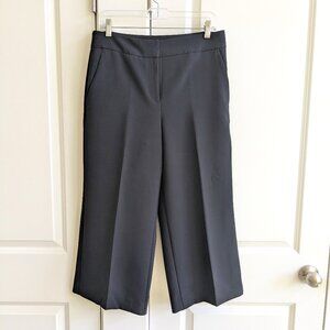 Ann Taylor Flat Front Wide Leg Cropped Dress Pants Tailored Stretch Culottes